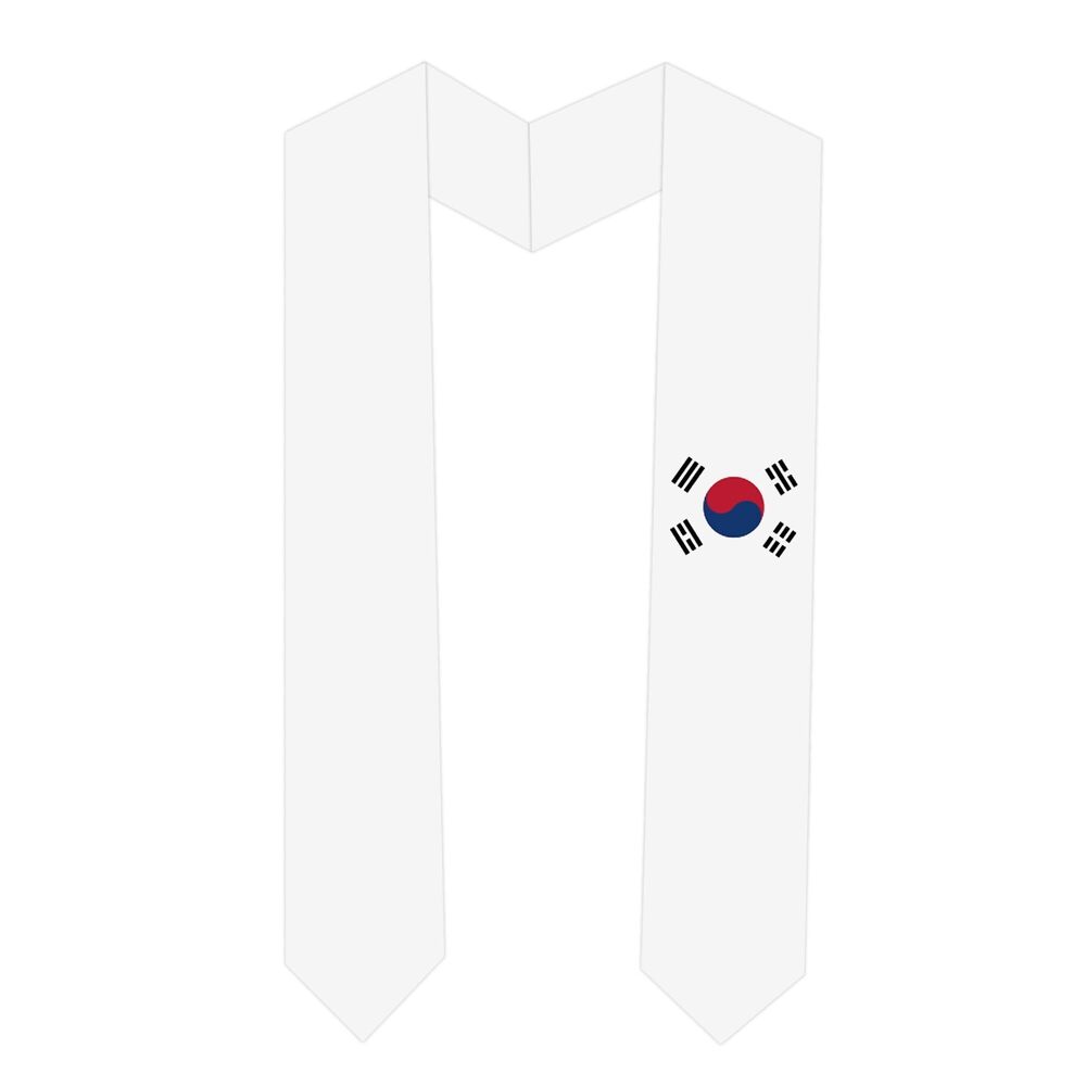 3255 South Korea Flag Graduation Sash Satin Scarf 72" Stole for Abroad